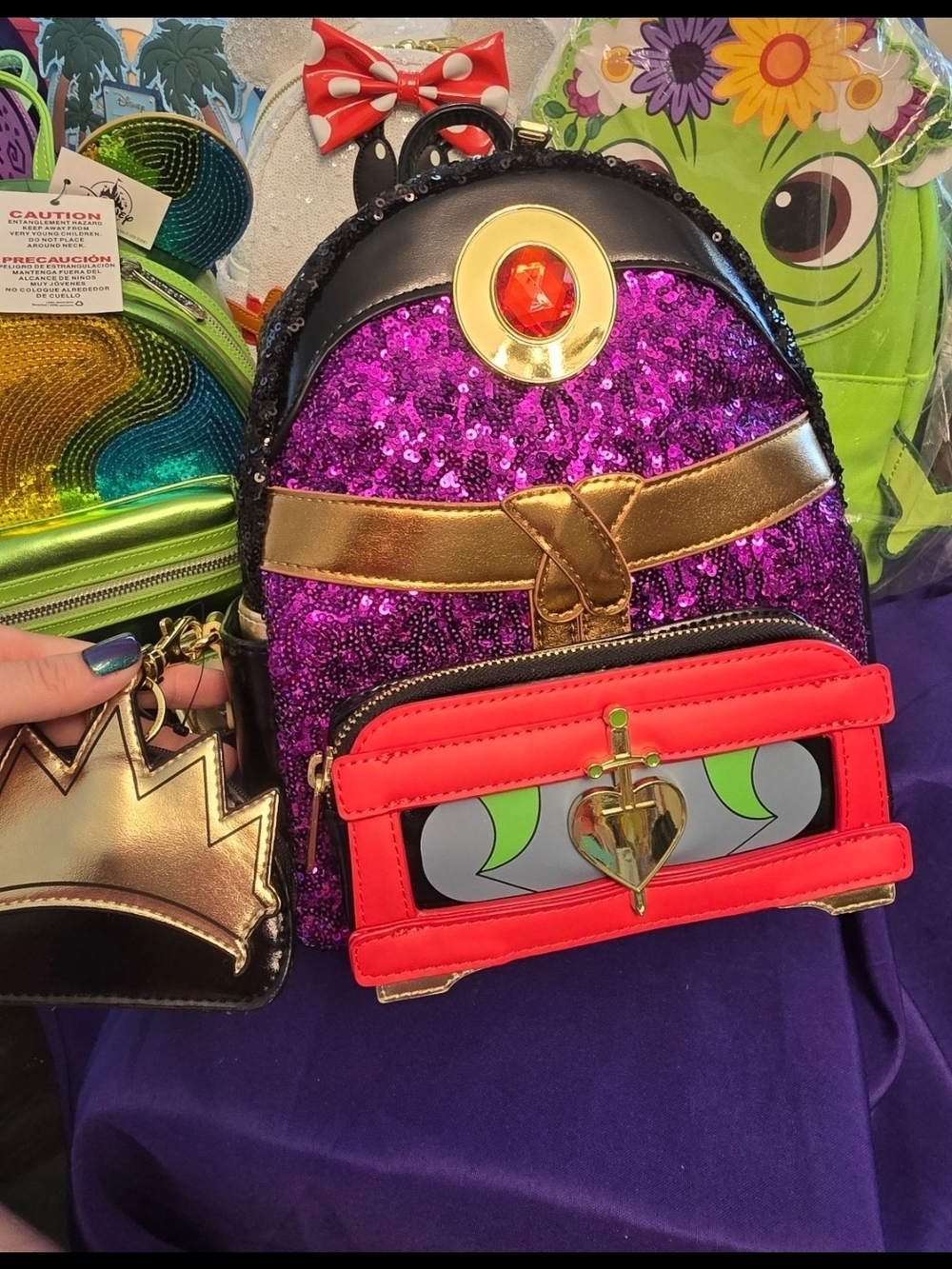 Loungefly Disney Snow White and the Seven Dwarfs Evil Queen sequin Mini Backpack